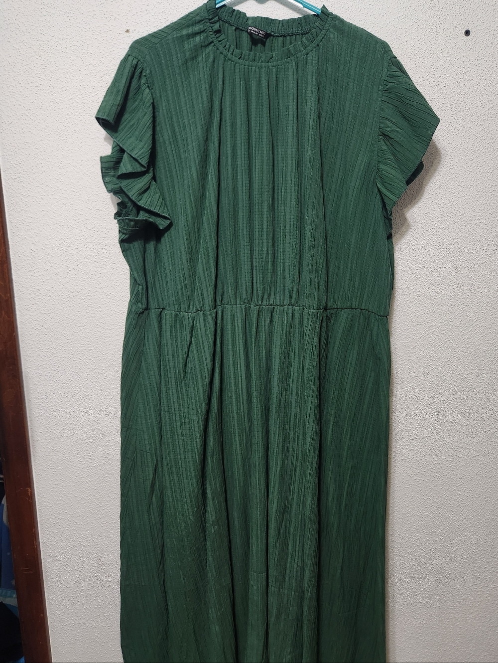 BloomChic Forest Green Ruffle Sleeve Maxi Dress